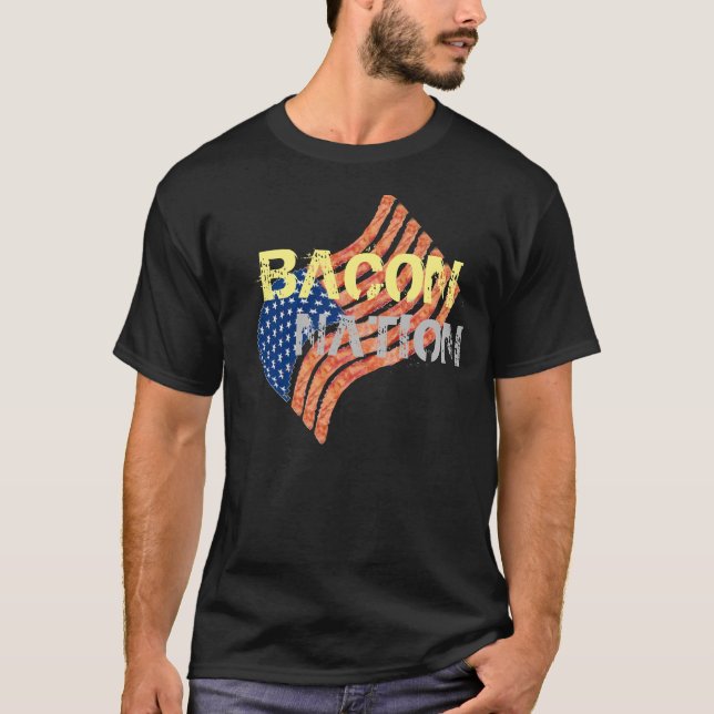 Bacon Nation Funny Bacon T-shirt (Framsida)