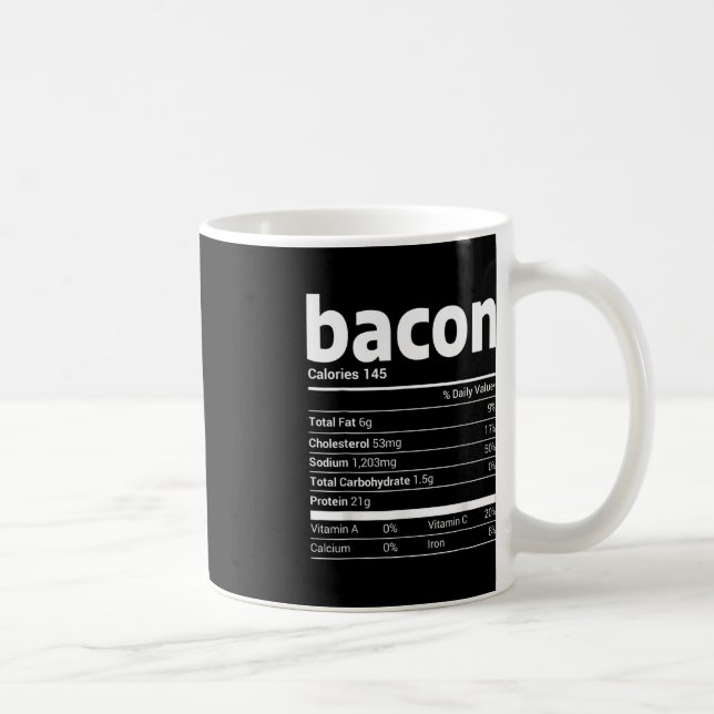 bacon Nutrition Facts Family Matching-julklapp Kaffemugg (Höger)