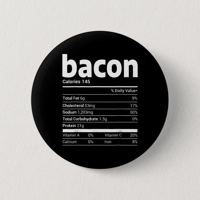 Bacon Nutrition Facts Family Matching-julklapp Knapp (Framsida)