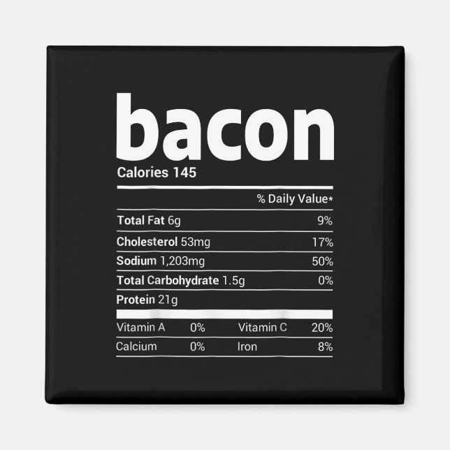 Bacon Nutrition Facts Family Matching-julklapp Magnet (Framsidan)