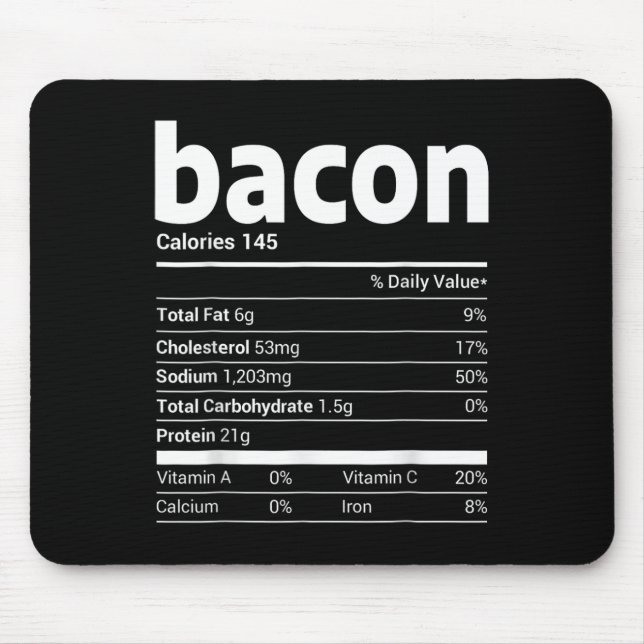 bacon Nutrition Facts Family Matching-julklapp Musmatta (Framsidan)