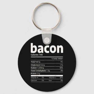 Bacon Nutrition Facts Family Matching-julklapp Nyckelring