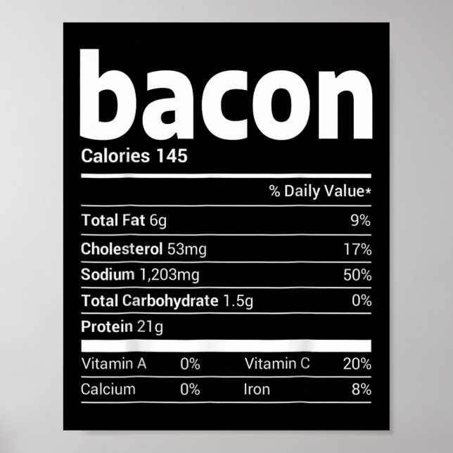 Bacon Nutrition Facts Family Matching-julklapp Poster (Framsidan)