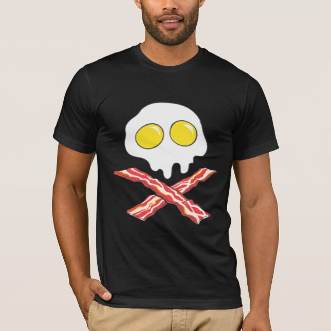 BACON- OCH ÄGG-COOLA SKULL BONES SPOOF T-Shirt (Framsida)