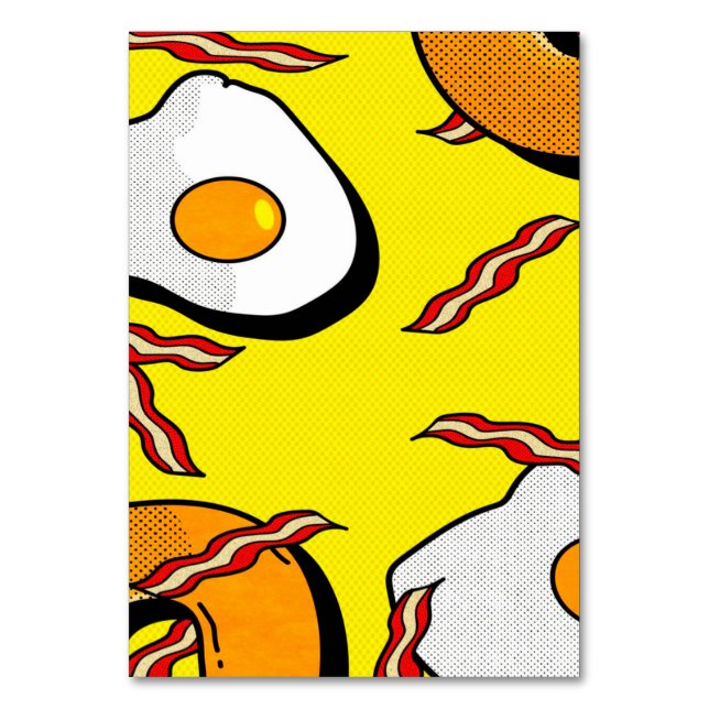 Bacon och ägg | Cute Design Bordsnummer (Framsidan)