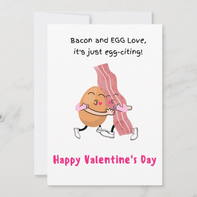 Bacon och ägg Kärlek, Det är ägg-ligt! Alla hjärta Julkort (Framsida)