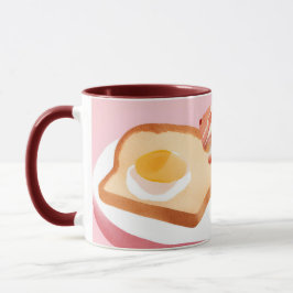 Bacon och ägg och rostat bröd mugg