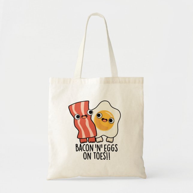 Bacon och ägg på tår Rollig Toast Skämt Tygkasse (Framsidan)