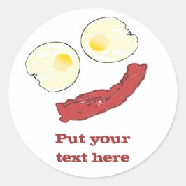 Bacon och ägg runt klistermärke