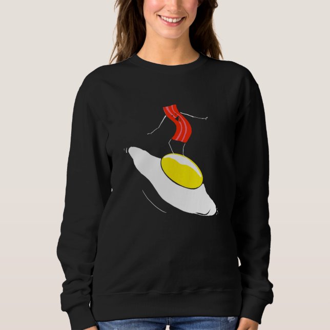 Bacon och ägg Surfing Egg Crispy Breakfast Surfer T Shirt (Framsida)