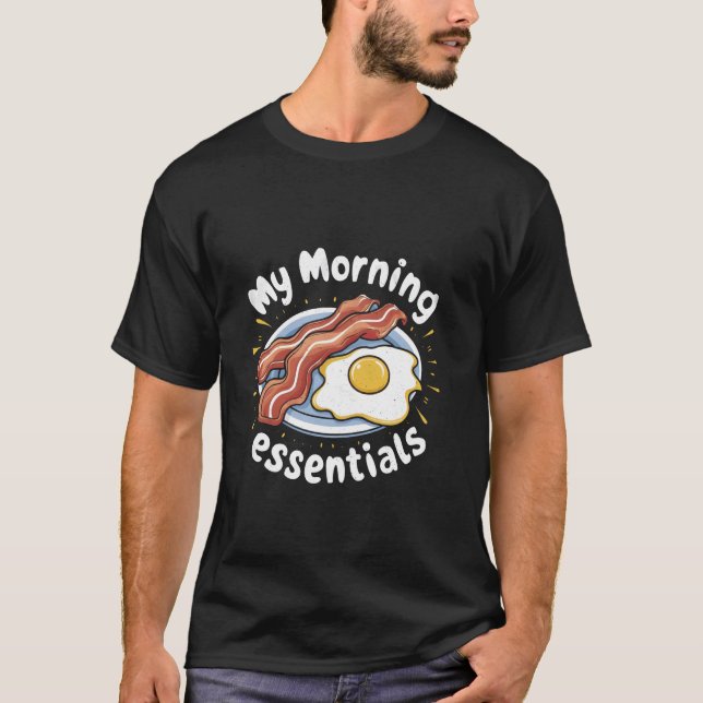 Bacon och ägg, torkade ägg och baconfrukost t shirt (Framsida)