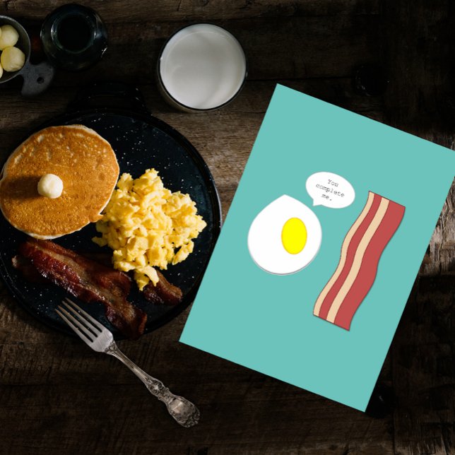 Bacon- och äggfödelsedagkort kort (Skapare uppladdad)