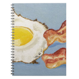 Bacon- och äggfrukost-målning anteckningsbok med spiral