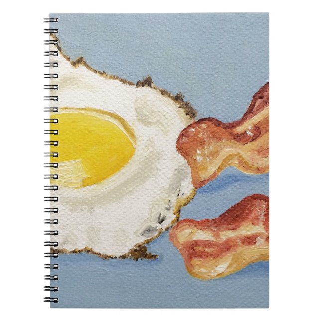 Bacon- och äggfrukost-målning anteckningsbok med spiral (Framsidan)