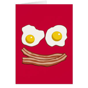 Bacon- och äggkort hälsningskort
