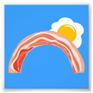 Bacon och äggregnbåge fototryck