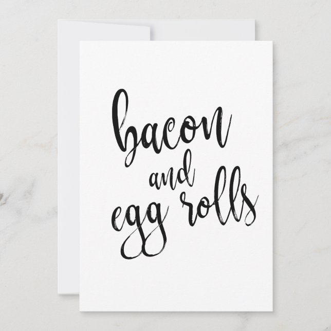 Bacon och äggrullar Prisvärd kalligrafisk skylt (Framsida)