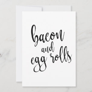 Bacon och äggrullar Prisvärd kalligrafisk skylt