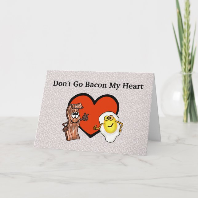 Bacon och Eggs Funny Valentine Day Card Kort (Framsida)