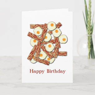 Bacon och Eggs Grattis på födelsedagen Kort