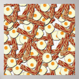 Bacon och Eggs Mönster Poster