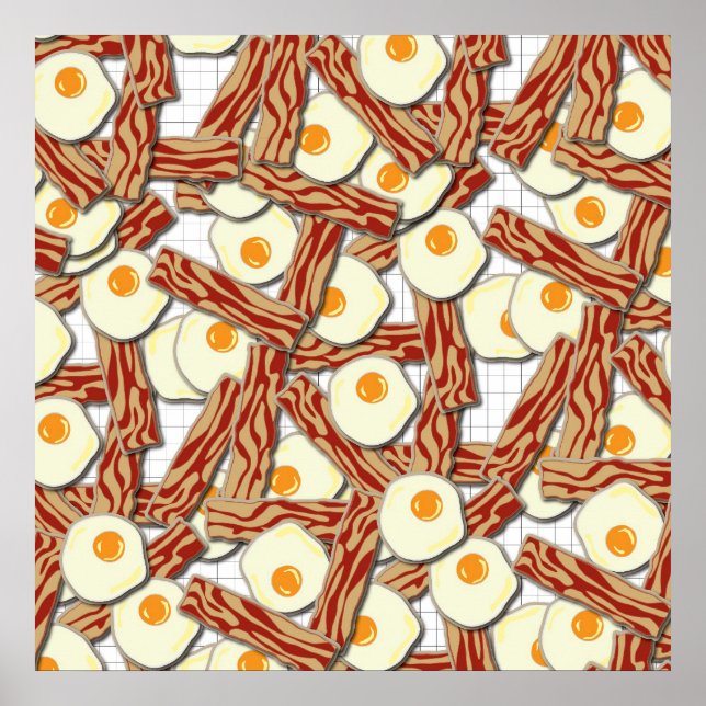 Bacon och Eggs Mönster Poster (Framsidan)