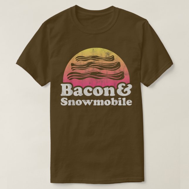 Bacon och Snowmobile T Shirt (Design framsida)