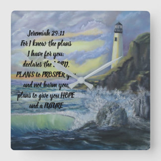 Bacon of Hope Acrylic Wall Clock Jeremiah 29:11 Fyrkantig Klocka