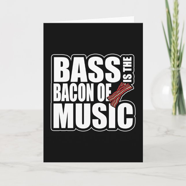 Bacon of Music Bass Guitarist Bass Guitar Kort (Framsida)
