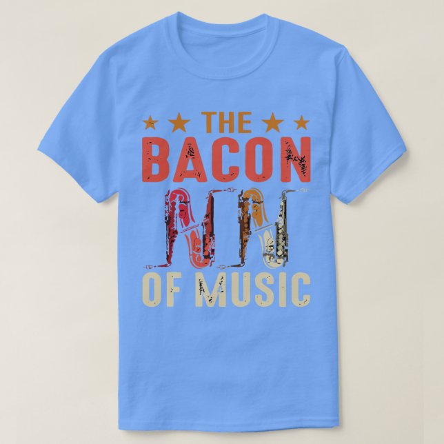 Bacon of Music Design Saxophone 4 T Shirt (Design framsida)