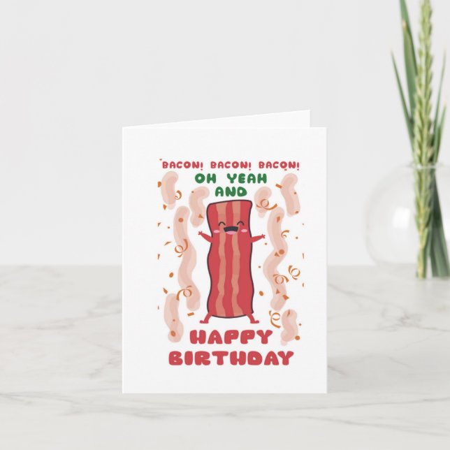 Bacon Oh Ja Puns Birthday Card Kort (Framsida)