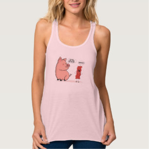 Bacon Pappa Joke Älskare Piggy Gris Design Linne Med Racerback