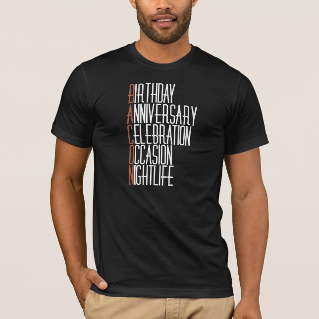Bacon Party Animal Tee Shirt (Framsida)