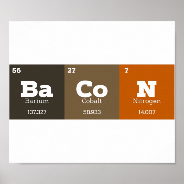 Bacon Periodic Bord Chemistry Teacher eller Studen Poster (Framsidan)