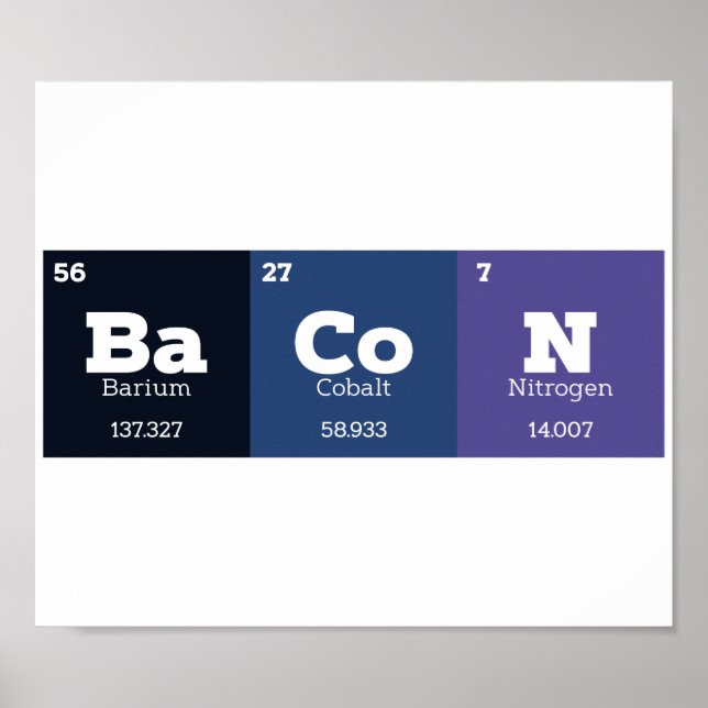 Bacon Periodic Bord Chemistry Teacher eller Studen Poster (Framsidan)