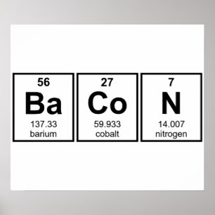 Bacon Periodic Bord Inslag Symbols Poster