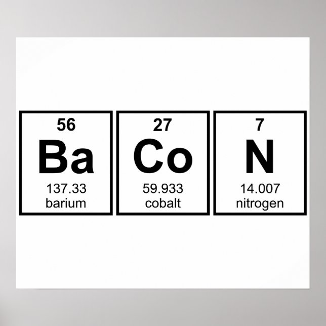 Bacon Periodic Bord Inslag Symbols Poster (Framsidan)