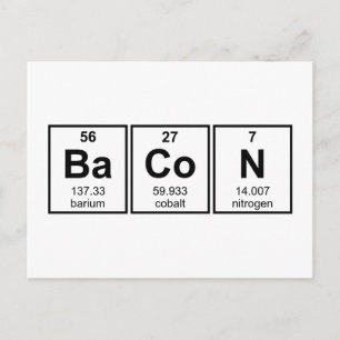 Bacon Periodic Bord Inslag Symbols Vykort