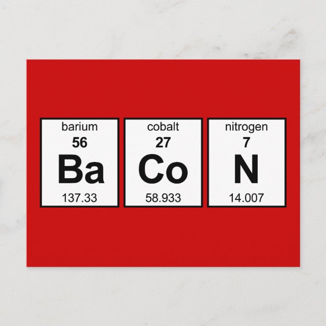 BaCoN Periodic Bord Vykort (Framsida)