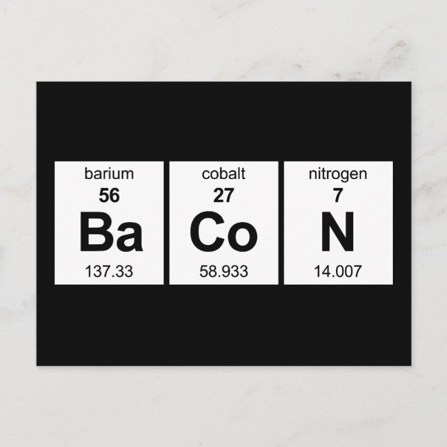 BaCoN Periodic Bord Vykort (Framsida)