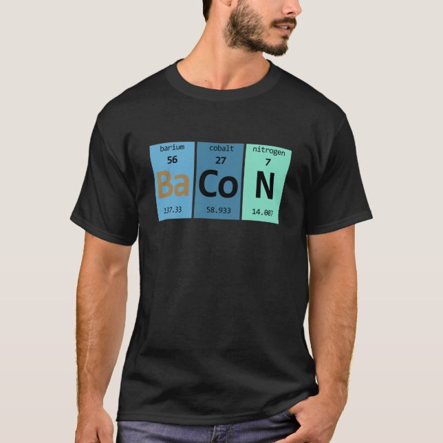 Bacon-periotictable T-shirt (Framsida)