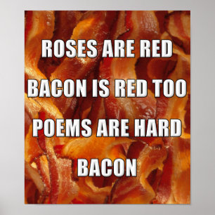 Bacon Poesi Roligt Affisch Skylt