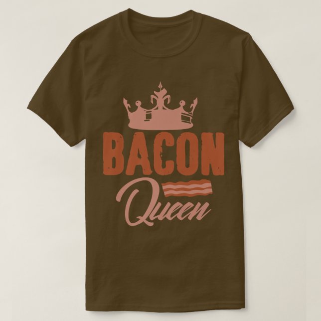 Bacon Queen Girl Kött Gris Grisar Premium T Shirt (Design framsida)