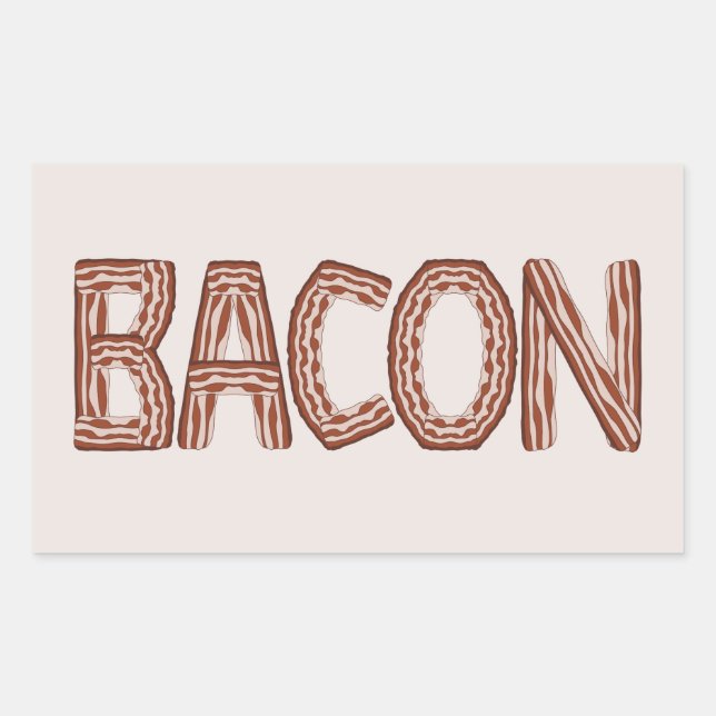 Bacon Rektangulärt Klistermärke (Framsida)