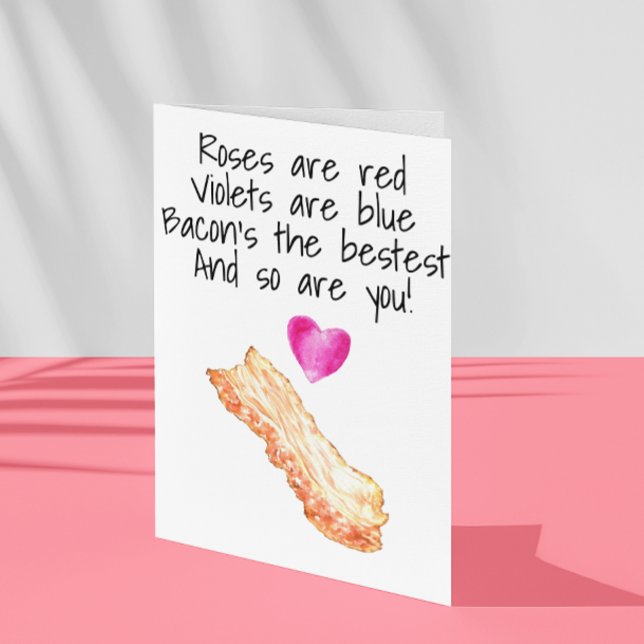 Bacon Ro är Red Funny Valentine Day Kort (Skapare uppladdad)