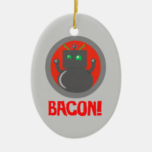 Bacon Robot Julgransprydnad Keramik