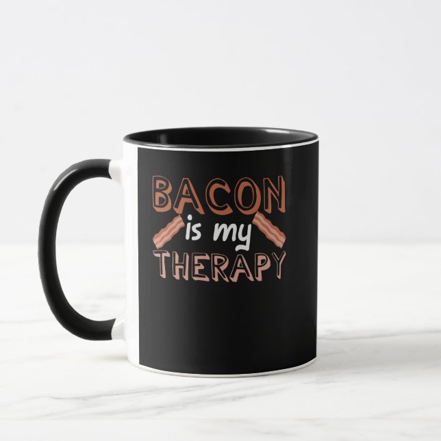 Bacon Say Joke Therapy Kött Gris Belly Mugg (Vänster)