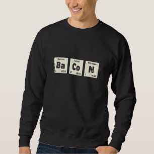 Bacon Science Chemistry FUNNY Periodic Bord of El Lång Ärmad Tröja