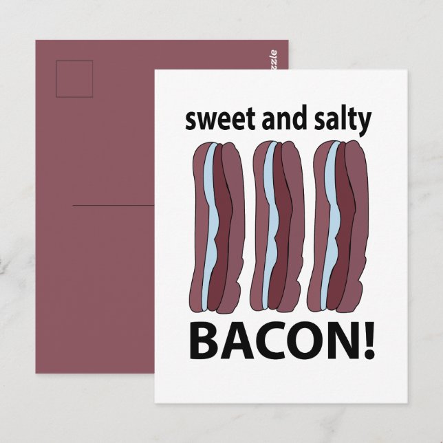 Bacon Sött Och Salt Bacon Vykort (Fram/baksida)