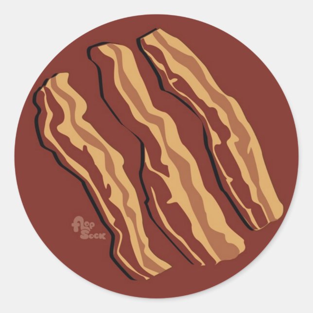 Bacon Sticker Runt Klistermärke (Framsida)